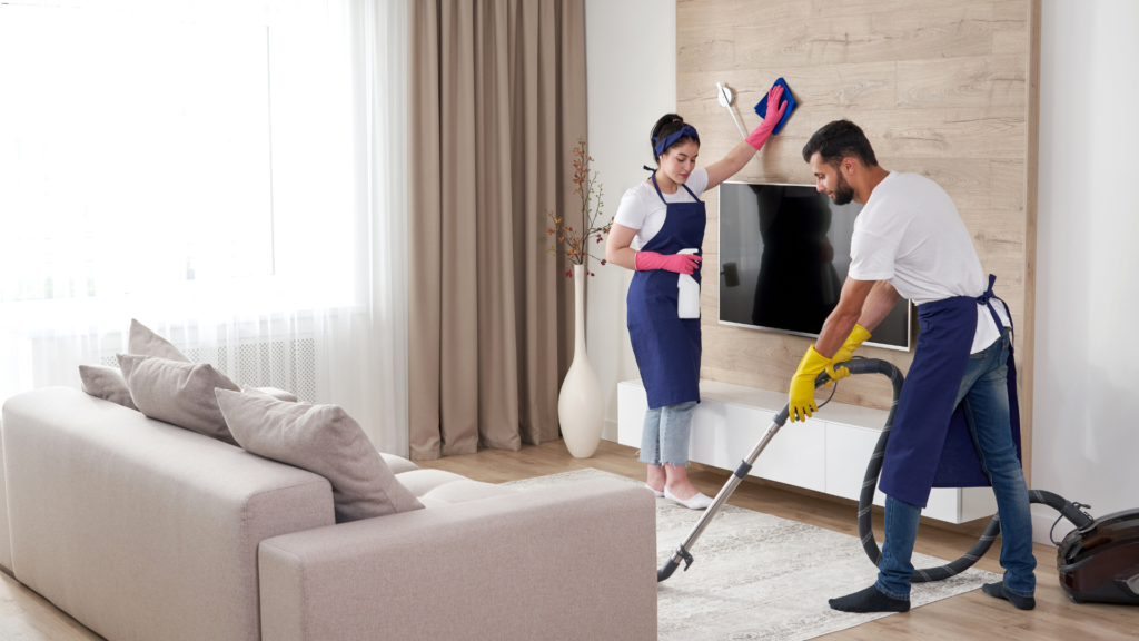 Cleaning company team managed