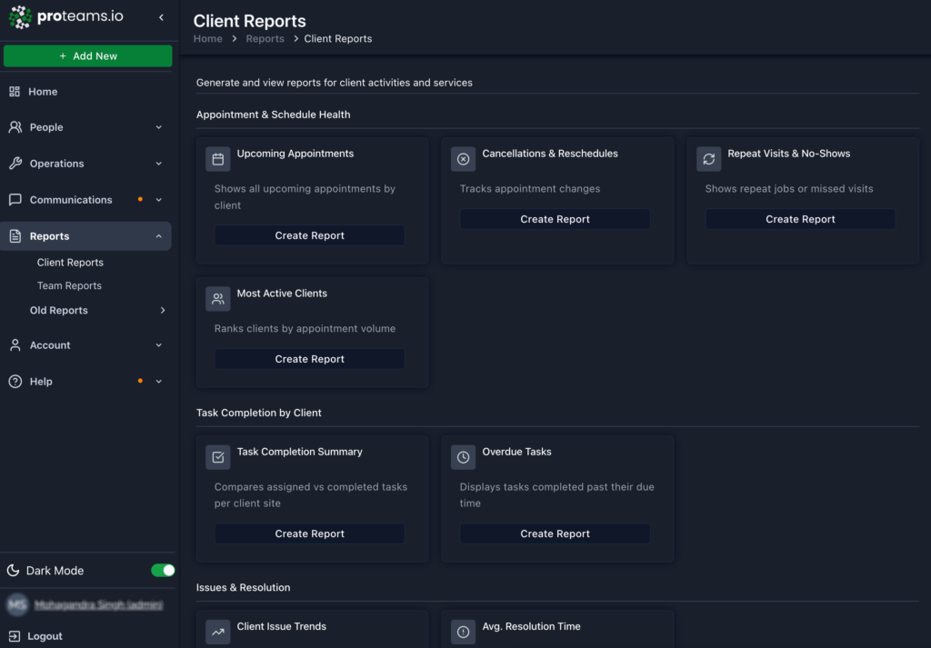 Detailed Reporting